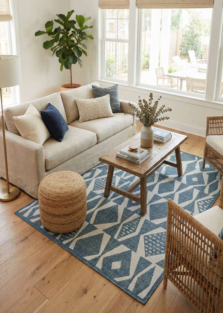 6' 1 x 9' Easy-Clean Baja Indoor / Outdoor Rug