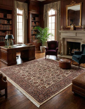 6' 8 x 6' 9 Bidjar With Silk Square Rug