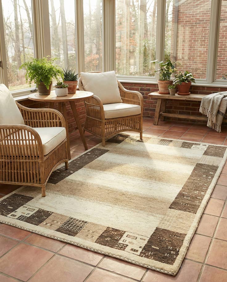 Detail image of 3' 10 x 5' 10 Hand Knotted Kashkuli Gabbeh Wool Rug