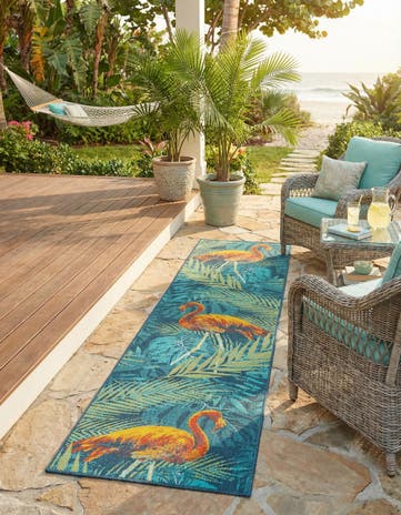 2' 7 x 10' Easy-Clean Coastal Indoor / Outdoor Runner Rug