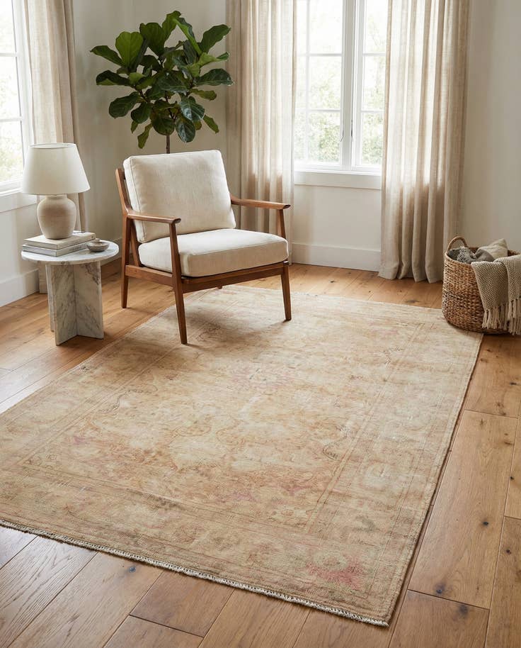 Detail image of 4' x 5' 9 Hand Knotted Ultra Vintage Persian Wool Rug