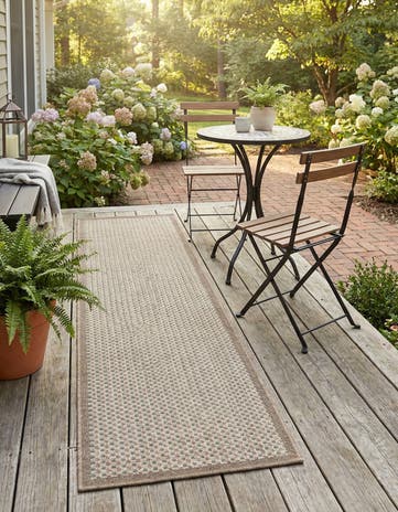 2' x 8' Easy-Clean Border Indoor / Outdoor Runner Rug