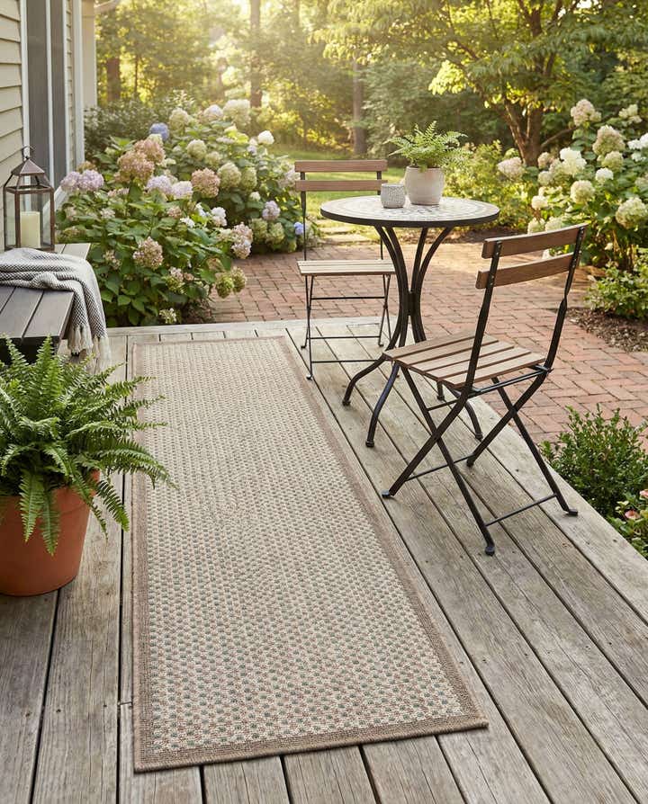 2' x 8' Easy-Clean Border Indoor / Outdoor Runner Rug