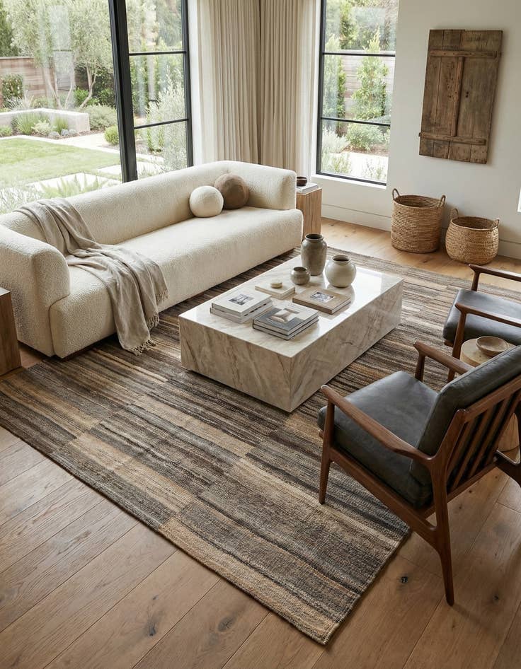 Detail image of 4' 3 x 5' 10  Hand Woven Kilim Modern Wool Rug