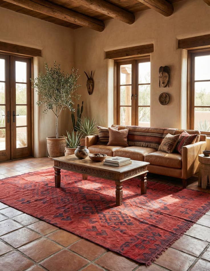 Detail image of 4' 10 x 8'  Hand Woven Kilim Fars Wool Rug