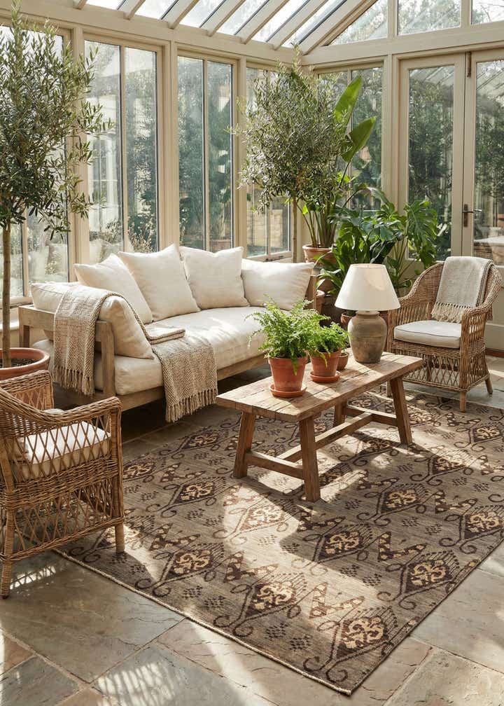6' 8 x 9' 7 Hand Knotted Modern Ziegler Rug