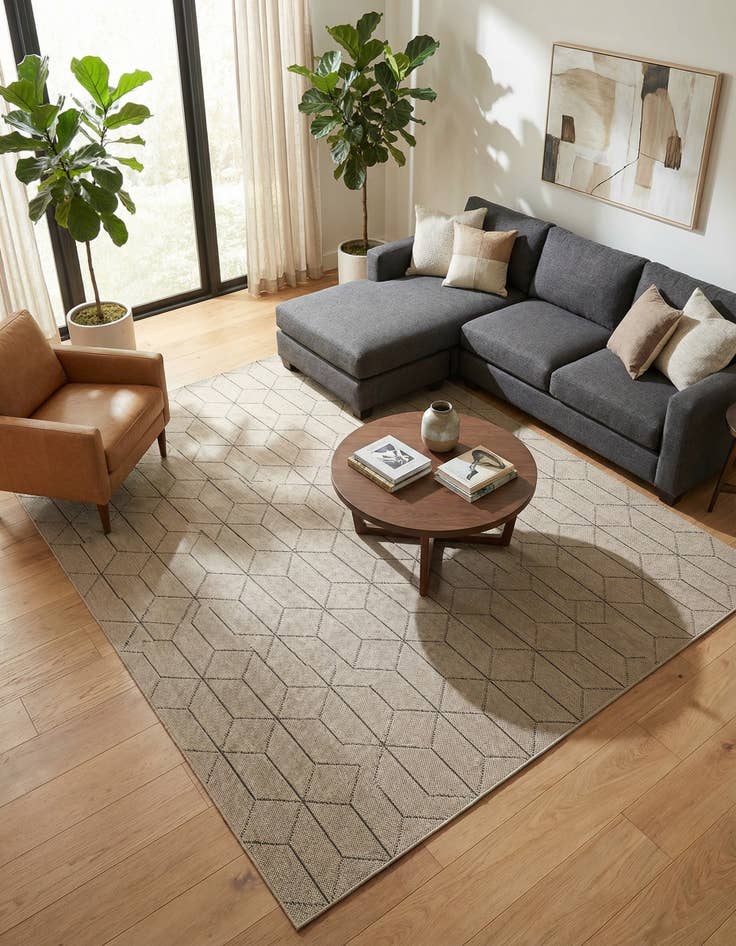 Detail image of  10' x 14' 1  Washable Lattice Indoor / Outdoor Rug