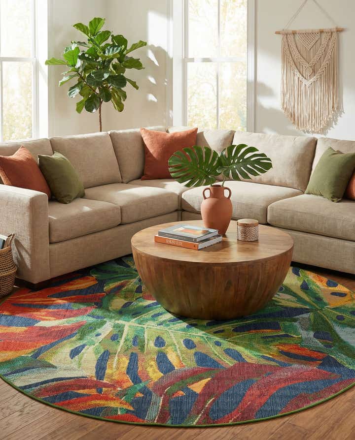10' x 10' Easy-Clean Baja Indoor / Outdoor Round Rug