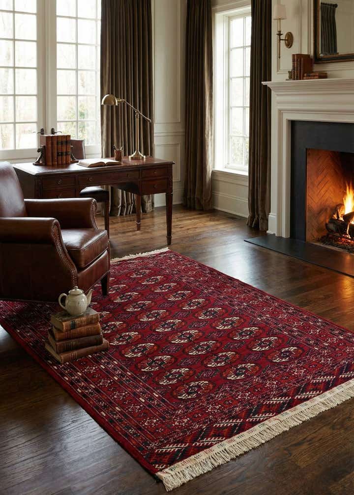 4' x 6' Hand Knotted Bokhara Oriental Wool Rug