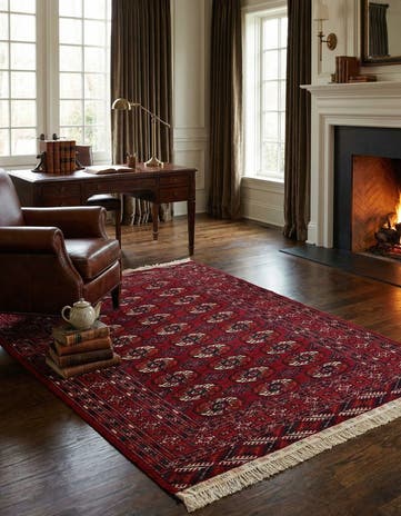 4' x 6' Hand Knotted Bokhara Oriental Wool Rug