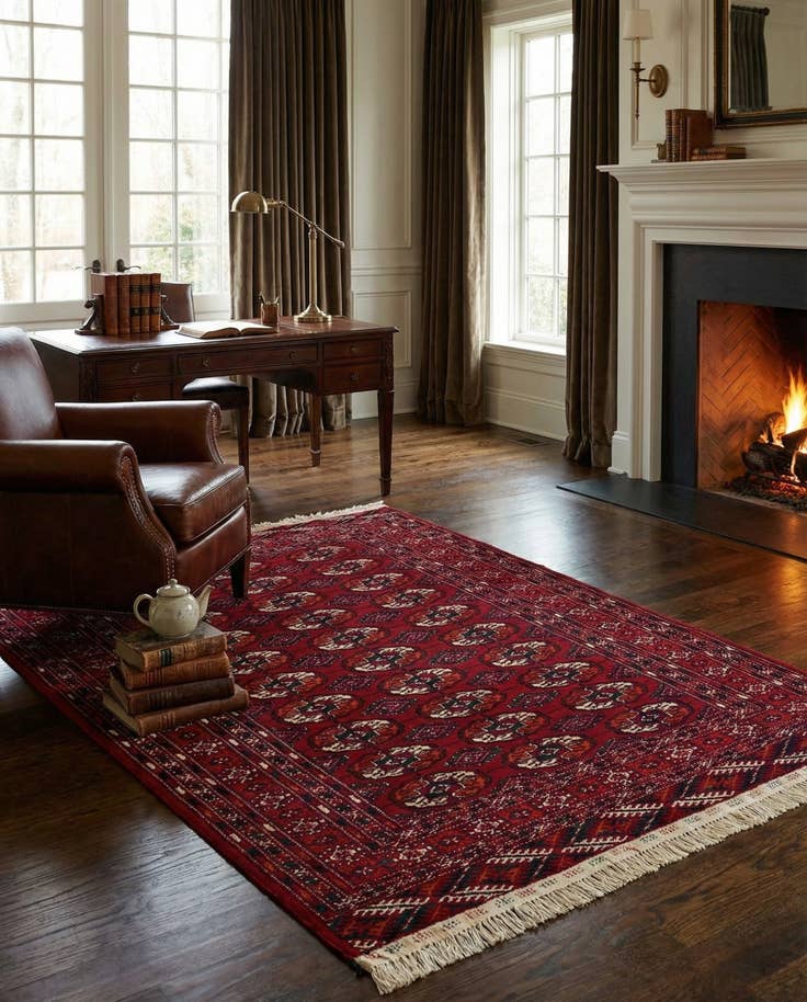 Detail image of 4' x 6' Hand Knotted Bokhara Oriental Wool Rug