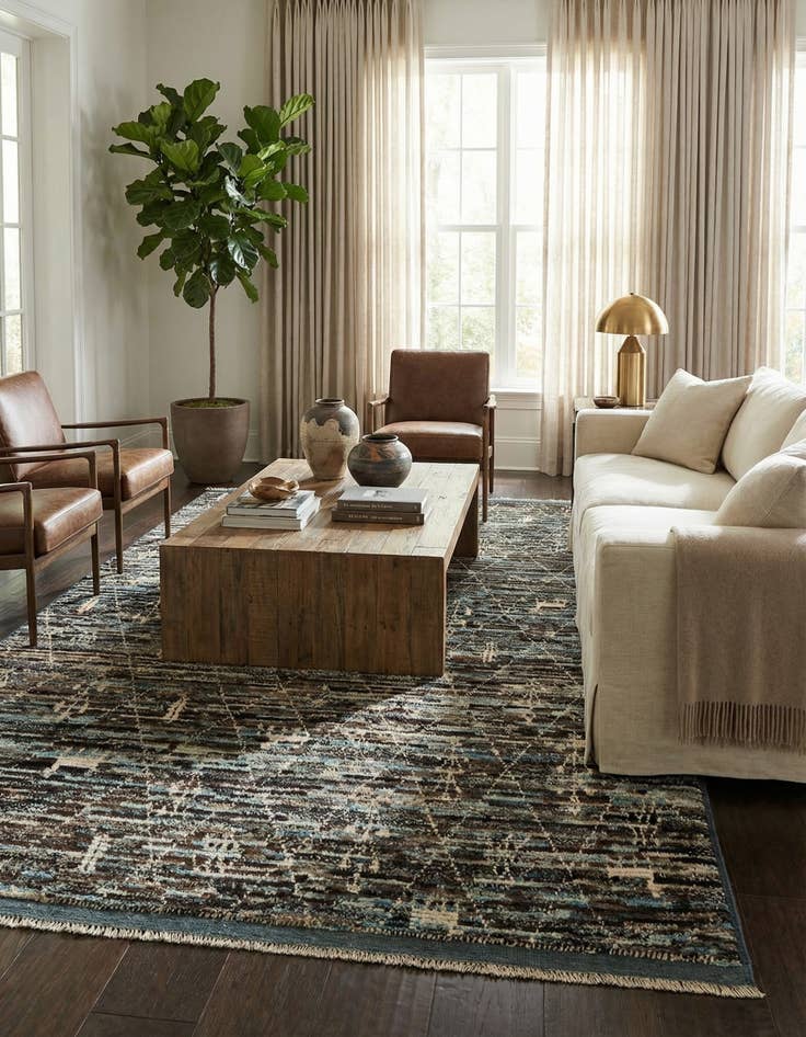 Detail image of  6' x 9' 3  Hand Knotted Moroccan Wool Rug