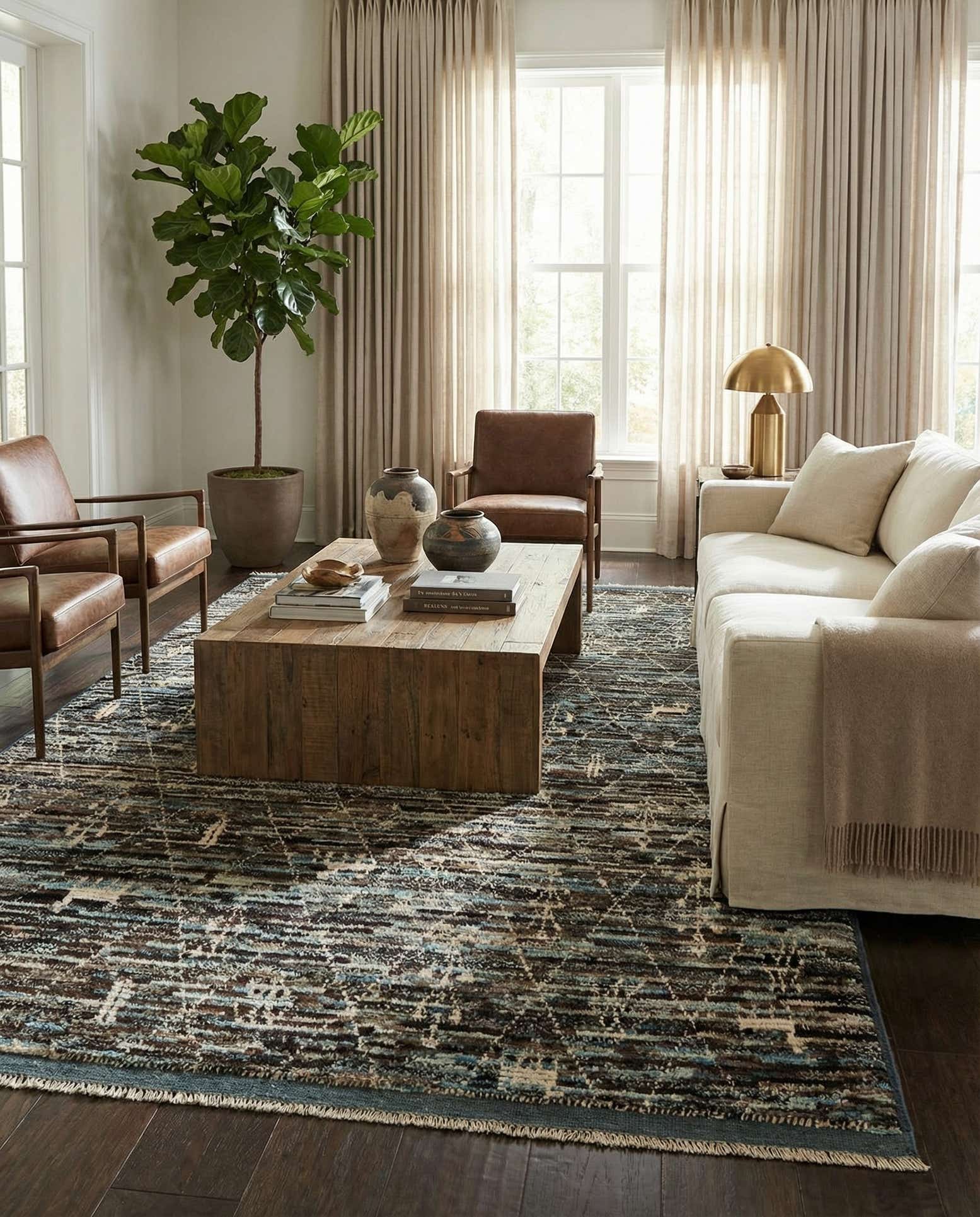 6' x 9' 3 Hand Knotted Moroccan Wool Rug