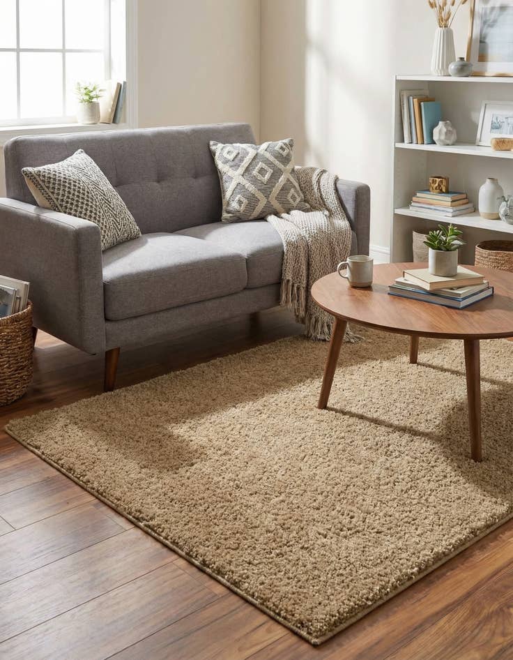 Detail image of 4' x 4' Soft Solid Shag Square Rug