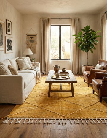 6' x 9' 8 Hand Knotted Moroccan Wool Rug