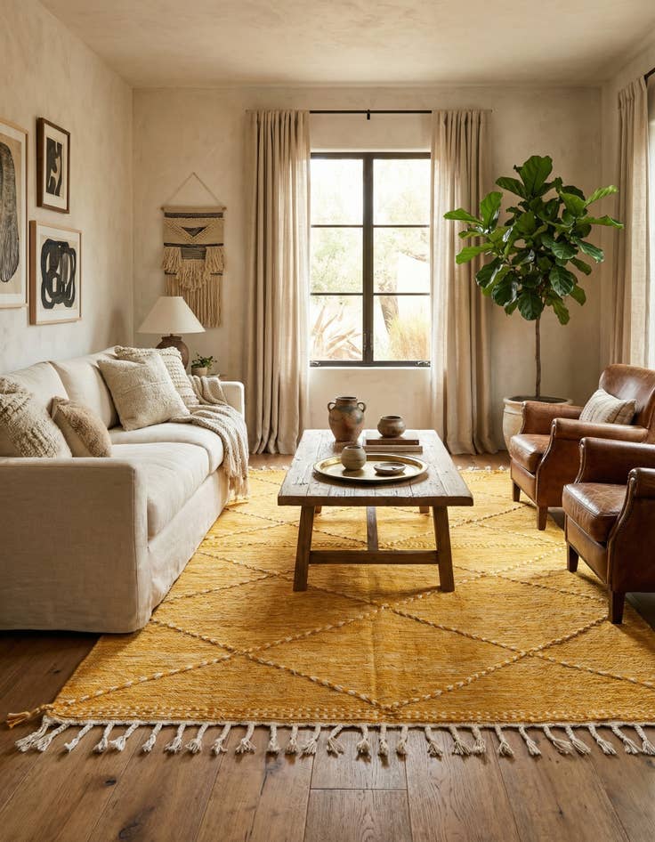 Detail image of 6' x 9' 8  Hand Knotted Moroccan Wool Rug