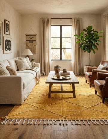6' x 9' 8 Hand Knotted Moroccan Wool Rug