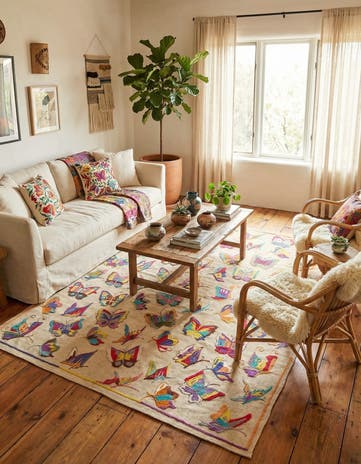5' 8 x 7' 7 Hand Woven Kilim Suzani Wool Rug
