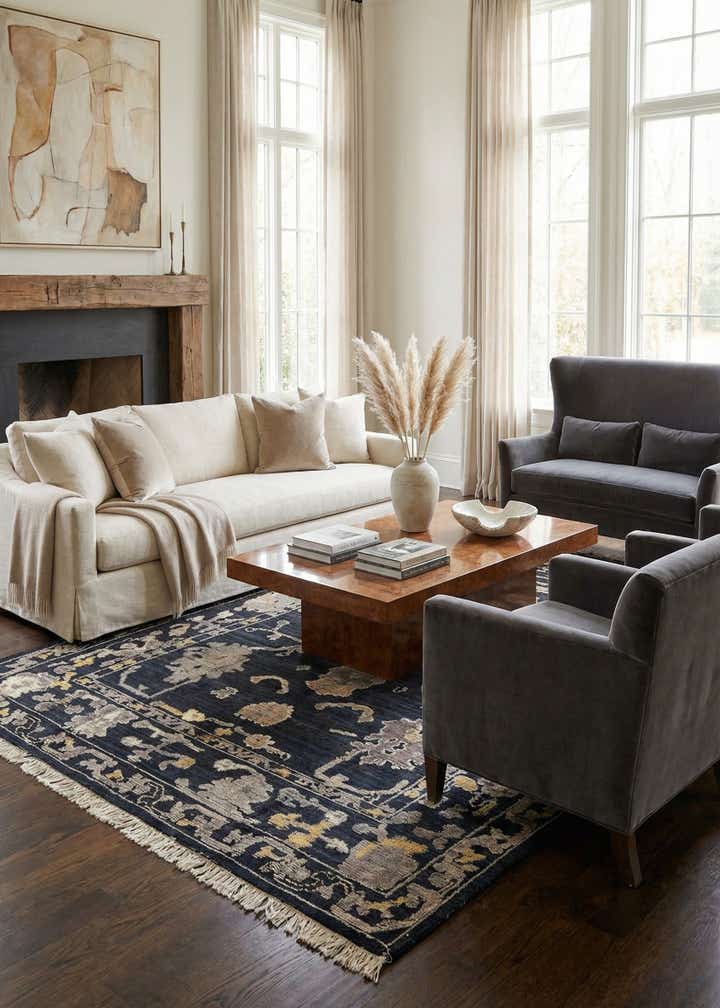 9' 6 x 12' 6 Hand Knotted Darya Wool Rug