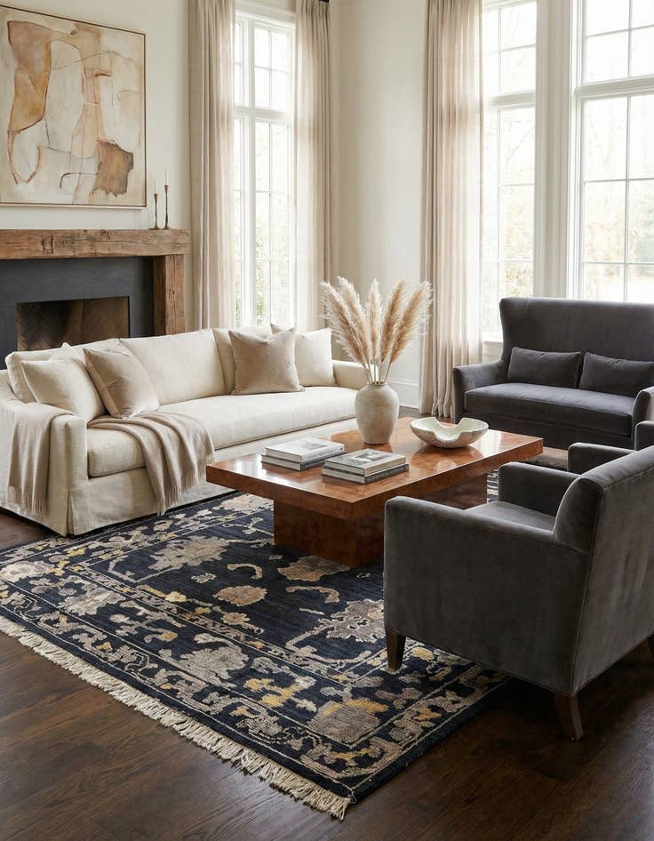 Detail image of 9' 6 x 12' 6 Hand Knotted Darya Wool Rug