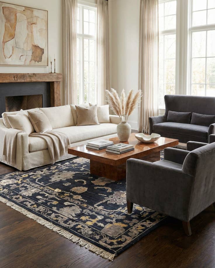 Detail image of 9' 6 x 12' 6 Hand Knotted Darya Wool Rug