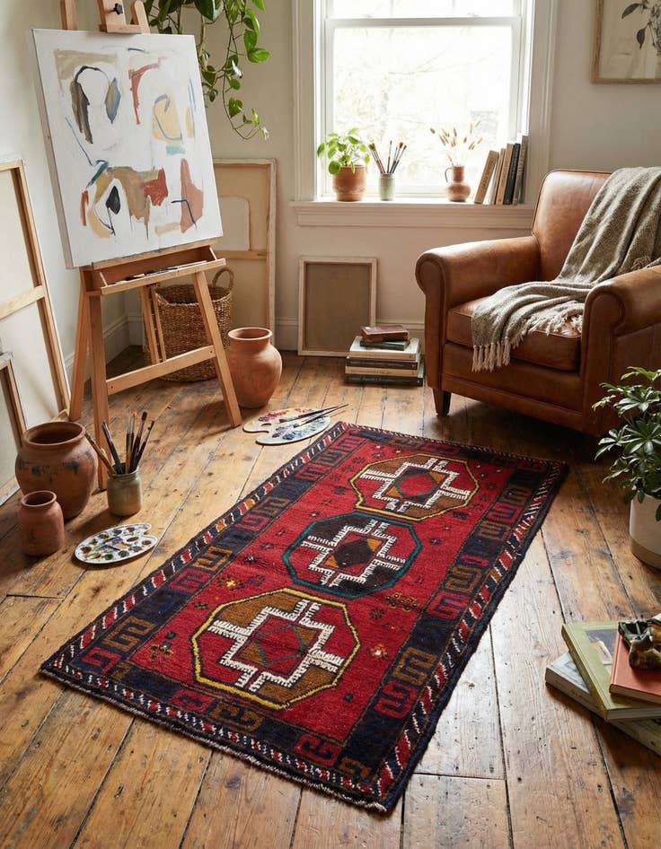 Detail image of 2' 9 x 4' 10  Hand Knotted Balouch Persian Wool Rug