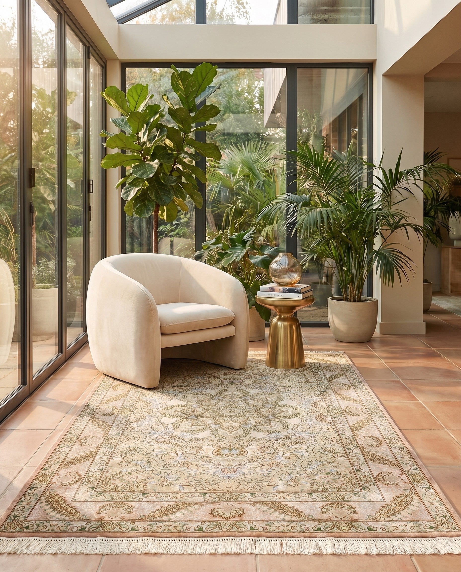 3' 3 x 4' 11 Ghom Silk Rug
