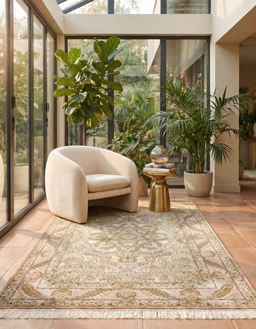 3' 3 x 4' 11 Ghom Silk Rug