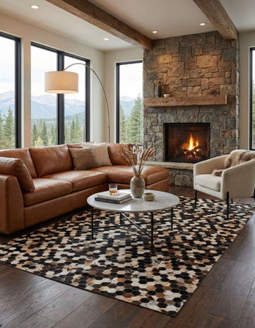 5' 1 x 7' 10 Cowhide - Patchwork Rug