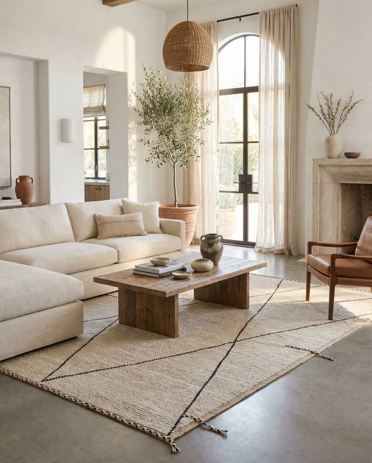 Detail image of 6' 9 x 9' Hand Knotted Moroccan Wool Rug