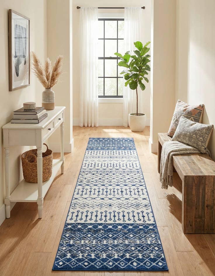 Detail image of 2' 7 x 12' Moroccan Trellis Runner Rug