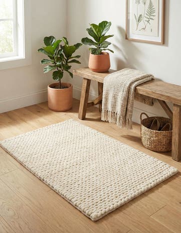 2' x 3' 1 Hand Woven Lana New Zealand Wool Rug