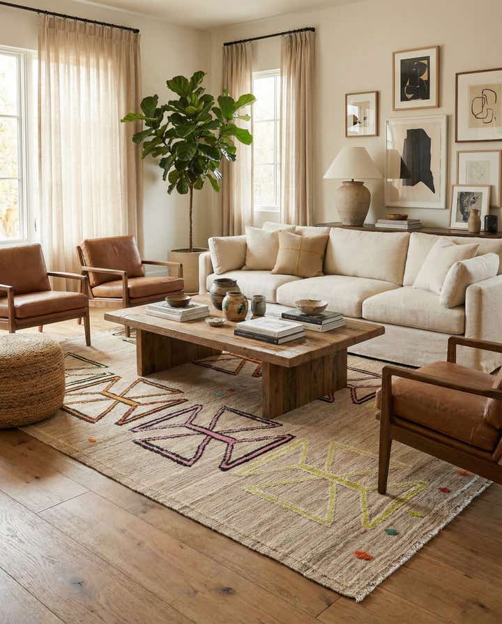 8' 5 x 10' 6 Hand Knotted Moroccan Wool Rug