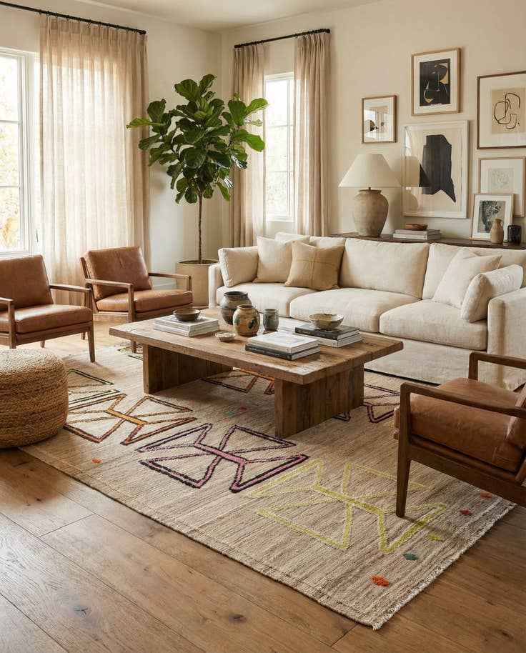 Detail image of 8' 5 x 10' 6 Hand Knotted Moroccan Wool Rug