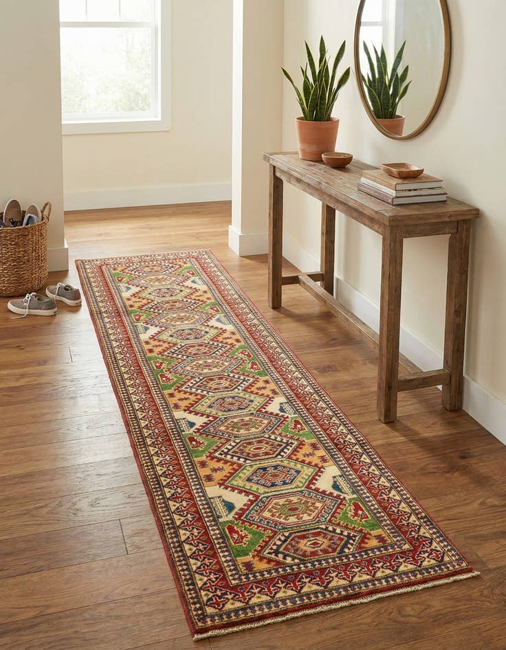 Detail image of 2' 9 x 10'  Hand Knotted Kazak Runner Rug