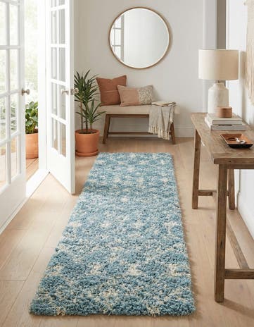 2' x 7' Moroccan Trellis Shag Runner Rug