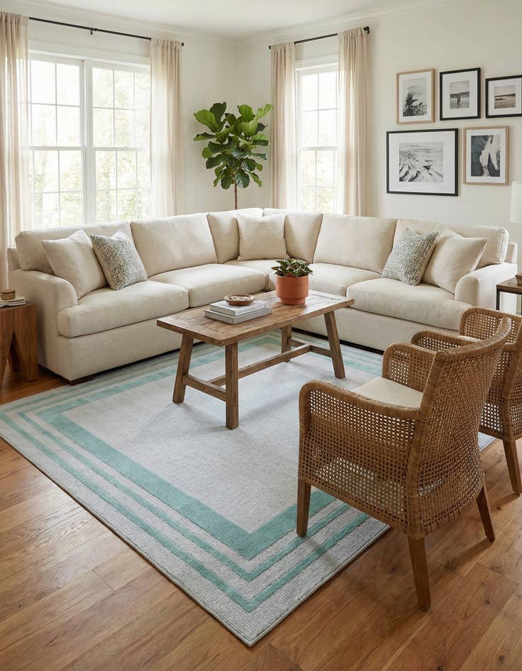 Detail image of  7' 10 x 7' 10  Washable Aruba Indoor / Outdoor Square Rug