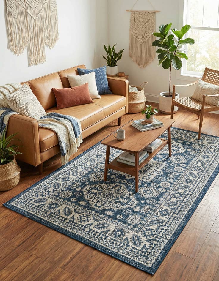 Detail image of 3' x 5' 3  Washable Aztec Indoor / Outdoor Rug