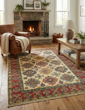 4' 2 x 6' 2 Hand Knotted Kazak Rug