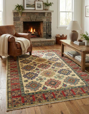 4' 2 x 6' 2 Hand Knotted Kazak Rug