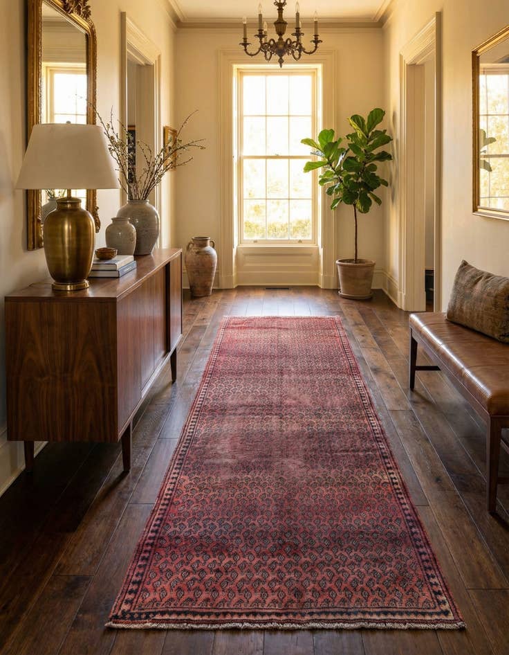 Detail image of 3' 6 x 9' 3  Hand Knotted Ultra Vintage Persian Wool Runner Rug