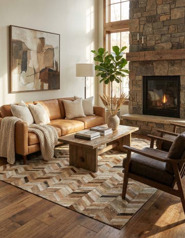 5' 1 x 8' 1 Cowhide - Patchwork Rug