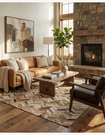 5' 1 x 8' 1 Cowhide - Patchwork Rug