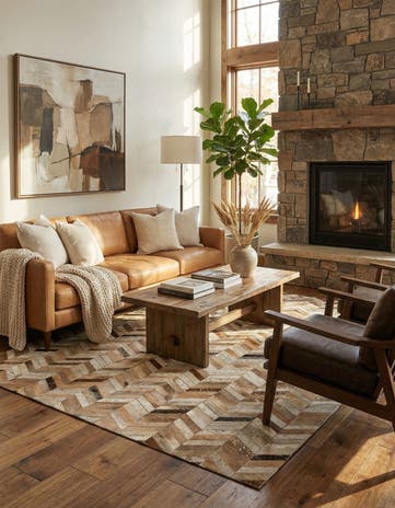 5' 1 x 8' 1 Cowhide - Patchwork Rug
