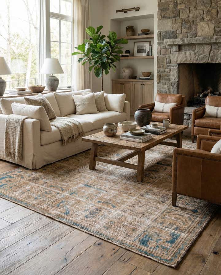 5' 6 x 8' 4 Hand Knotted Ultra Vintage Persian Wool Rug