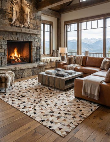 7' 11 x 9' 10 Cowhide - Patchwork Rug