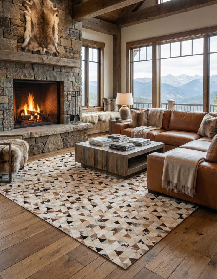 Detail image of  7' 11 x 9' 10 Cowhide - Patchwork Rug