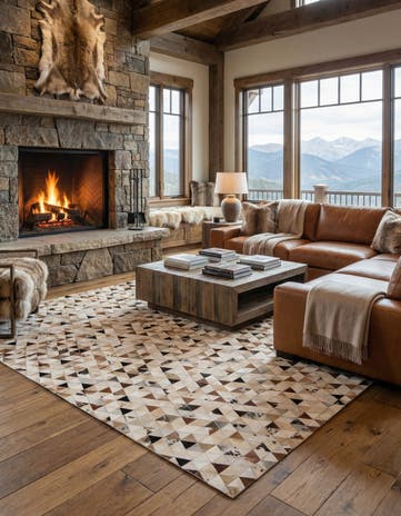 7' 11 x 9' 10 Cowhide - Patchwork Rug