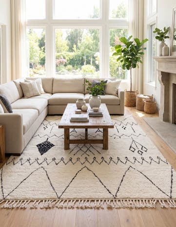 7' 10 x 10' Hand Knotted Moroccan Wool Rug