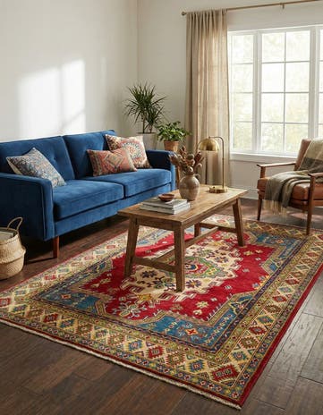 4' 2 x 6' 4 Hand Knotted Kazak Rug